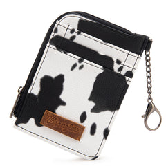Wrangler Cow Print Mini Zip Card Case