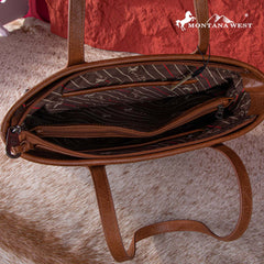 Montana West Aztec Embroidered Collection Concealed Carry Tote