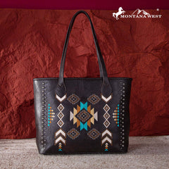 Montana West Aztec Embroidered Collection Concealed Carry Tote