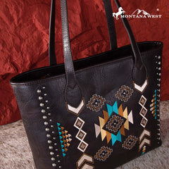 Montana West Aztec Embroidered Collection Concealed Carry Tote