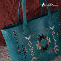 Montana West Aztec Embroidered Collection Concealed Carry Tote