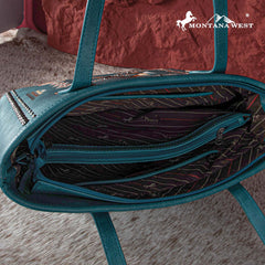 Montana West Aztec Embroidered Collection Concealed Carry Tote