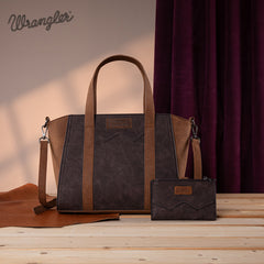 Wrangler "W" Stitch Two Tone Tote/Crossbody
