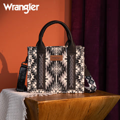 Wrangler Aztec Embroidered Whipstitch Canvas Mini Tote Bag