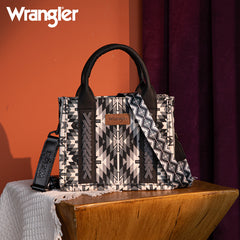 Wrangler Aztec Embroidered Whipstitch Canvas Mini Tote Bag