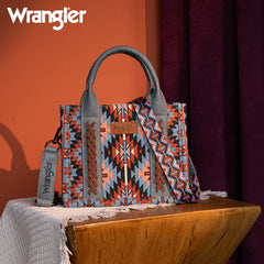 Wrangler Aztec Embroidered Whipstitch Canvas Mini Tote Bag