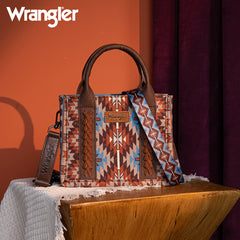 Wrangler Aztec Embroidered Whipstitch Canvas Mini Tote Bag