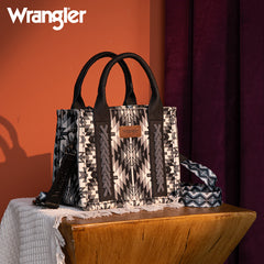 Wrangler Aztec Embroidered Whipstitch Canvas Mini Tote Bag