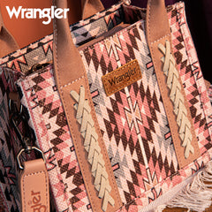 Wrangler Aztec Embroidered Whipstitch Canvas Mini Tote Bag