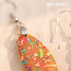 Rustic Couture's®  Natural Stone Water Drop Dangle Earrings