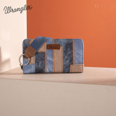 Wrangler Denim-textured Wristlet