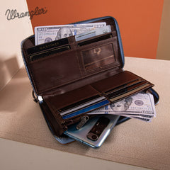 Wrangler Denim-textured Wristlet