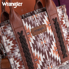 Wrangler Aztec Embroidered Whipstitch Canvas Mini Tote Bag