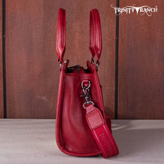 Trinity Ranch Hair On Cowhide Tooling Concealed Carry Tote/Crossbody