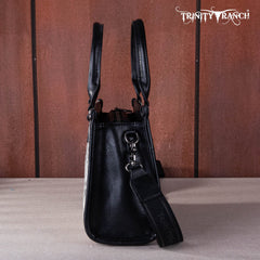 Trinity Ranch Hair On Cowhide Tooling Concealed Carry Tote/Crossbody