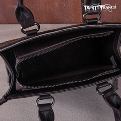 Trinity Ranch Hair On Cowhide Tooling Concealed Carry Tote/Crossbody