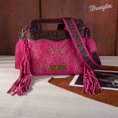 Wrangler Tooled Fringe Crossbody Bag