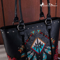 Montana West Embroidered Arrow Feather Collection Concealed Carry Tote