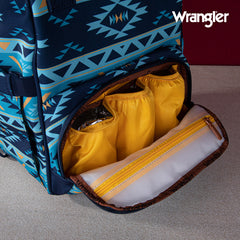 2024 New Wrangler Aztec Southwestern Pattern Dual Sided Print Multi-function Backpack-Navy