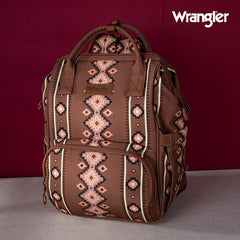 2024 New Wrangler Aztec Southwestern Pattern Dual Sided Print Multi-function Backpack-Camel