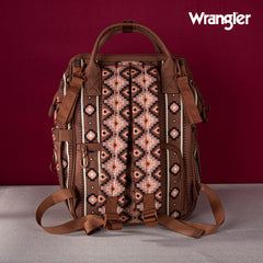 2024 New Wrangler Aztec Southwestern Pattern Dual Sided Print Multi-function Backpack-Camel