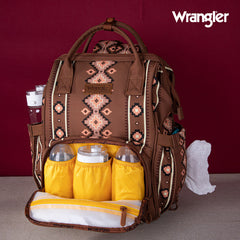 2024 New Wrangler Aztec Southwestern Pattern Dual Sided Print Multi-function Backpack-Camel