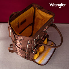 2024 New Wrangler Aztec Southwestern Pattern Dual Sided Print Multi-function Backpack-Camel