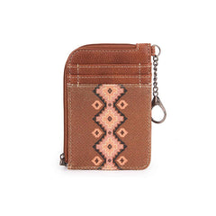 WG2203-W005 2023 Fall New Wrangler Aztec Southwestern Art Print Mini Zip Card Case
