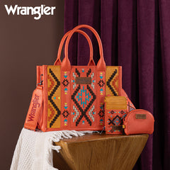 Wrangler Aztec Embroidered Whipstitch Tote Bag Set