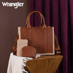 Wrangler Aztec Embroidered Whipstitch Tote Bag Set