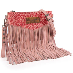 Wrangler Vintage Floral Tooled Collection Fringe Crossbody