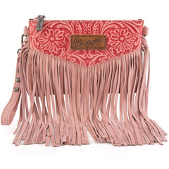 Wrangler Vintage Floral Tooled Collection Fringe Crossbody