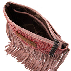 Wrangler Vintage Floral Tooled Collection Fringe Crossbody