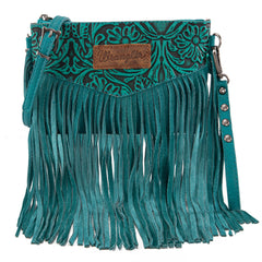 Wrangler Vintage Floral Tooled Collection Fringe Crossbody - Cowgirl Wear
