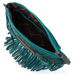 Wrangler Vintage Floral Tooled Collection Fringe Crossbody - Cowgirl Wear