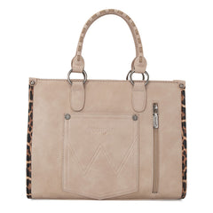 Wrangler Leopard Whipstitch Concealed Carry Tote Bag