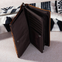 2024 New Wrangler Hair-On Cowhide Collection Wristlet Wallet - Cowgirl Wear