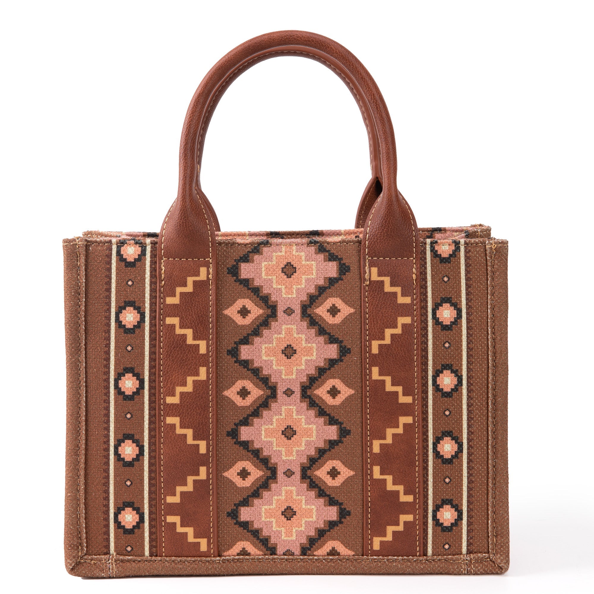 Wrangler Aztec Southwestern Pattern Dual Sided Print Canvas Tote/Crossbody Bag Collection - Cowgirl Wear