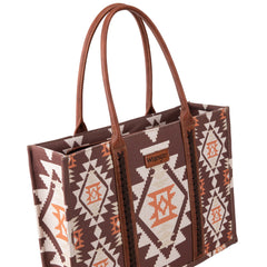 Wrangler Aztec Southwestern Pattern Dual Sided Print Canvas Tote/Crossbody Bag Collection - Cowgirl Wear
