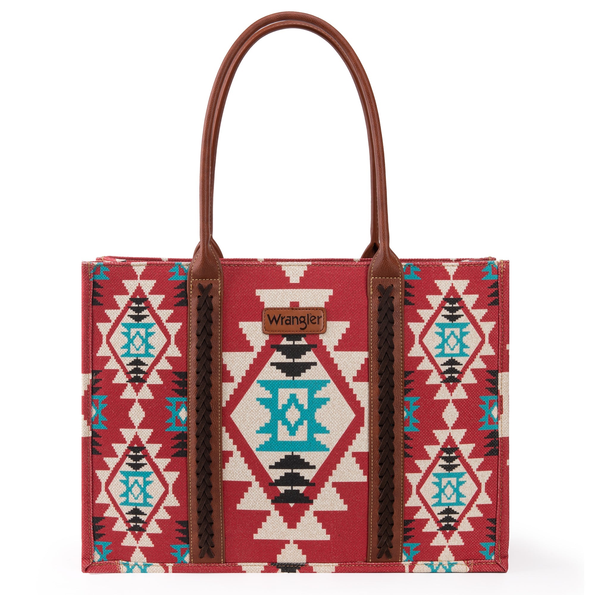 Wrangler Aztec Southwestern Pattern Dual Sided Print Canvas Tote/Crossbody Bag Collection - Cowgirl Wear