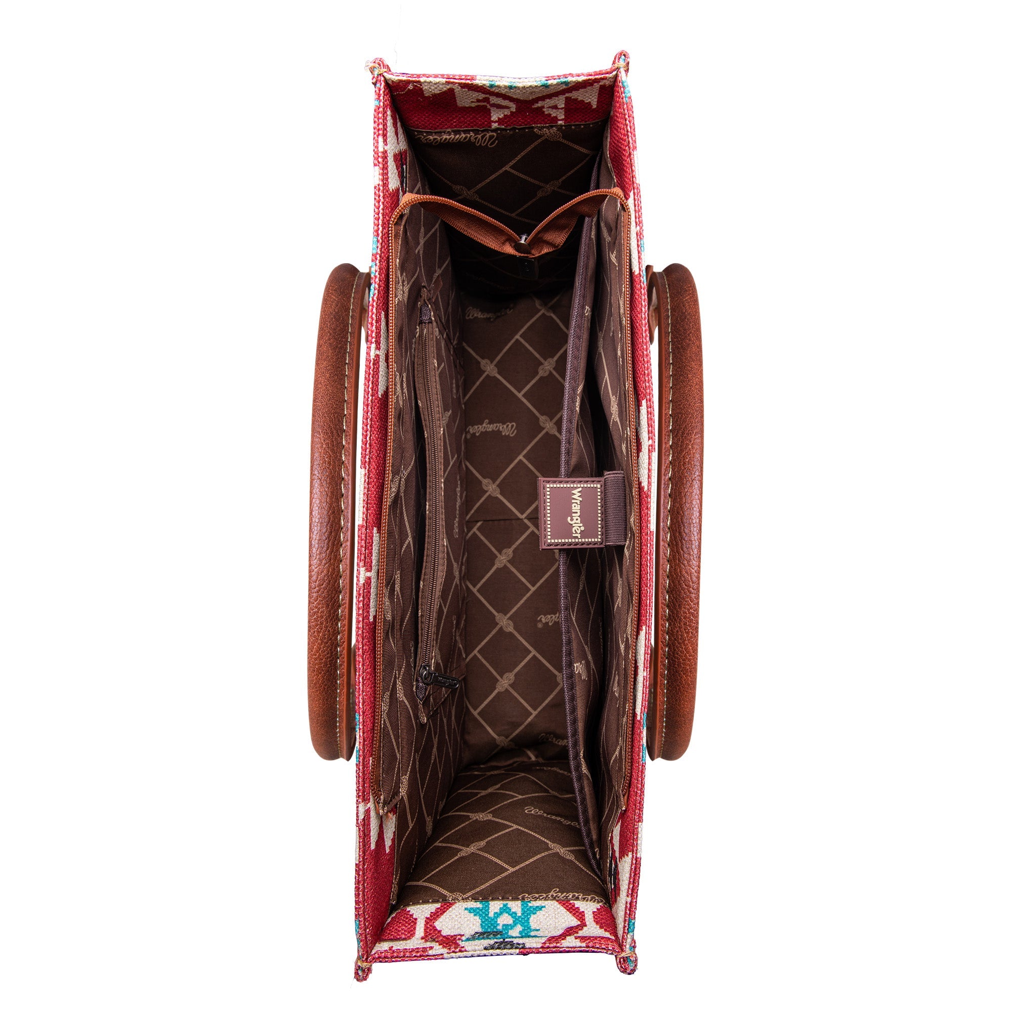 Wrangler Aztec Southwestern Pattern Dual Sided Print Canvas Tote/Crossbody Bag Collection - Cowgirl Wear