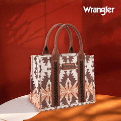 Wrangler Aztec Southwestern Pattern Dual Sided Print Canvas Tote/Crossbody Bag Collection