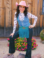 Wrangler Vintage Floral Tooled Collection Fringe Crossbody