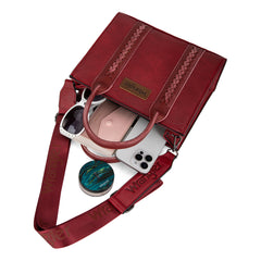 WG70-8120D  Wrangler Whipstitch Small Tote/Crossbody - Red