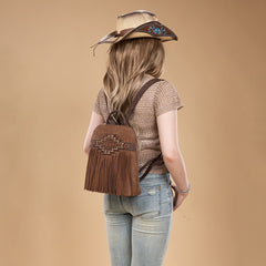 Trinity Ranch Aztec Tooled Fringe Concealed Carry Backpack