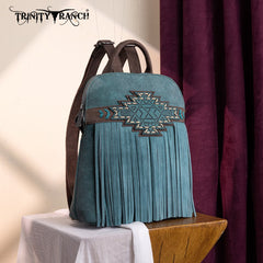 Trinity Ranch Aztec Tooled Fringe Concealed Carry Backpack