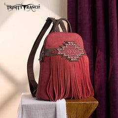 Trinity Ranch Aztec Tooled Fringe Concealed Carry Backpack