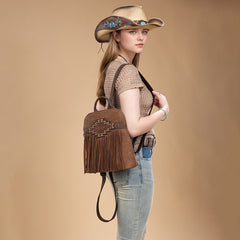 Trinity Ranch Aztec Tooled Fringe Concealed Carry Backpack