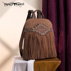 Trinity Ranch Aztec Tooled Fringe Concealed Carry Backpack