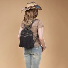 Trinity Ranch Aztec Tooled Fringe Concealed Carry Backpack